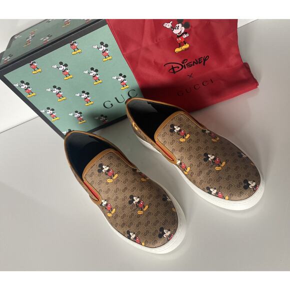 Gucci Men’s GG Supreme Mickey Mouse Sneakers 7.5 US (Gucci 7) Italy 603689 NIB main image 8